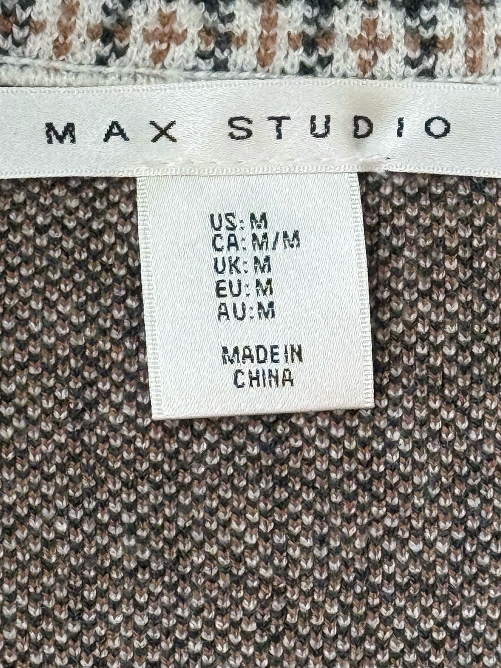 Max Studio Plaid Sweater Blazer Double Breasted Knit Cardigan Jacket M - Picture 5 of 6